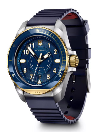 Angle shot of Victorinox 242013 Blue Unisex Watch on white background