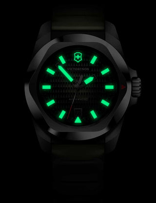 Angle shot of Victorinox 242017.1 Green Unisex Watch on white background