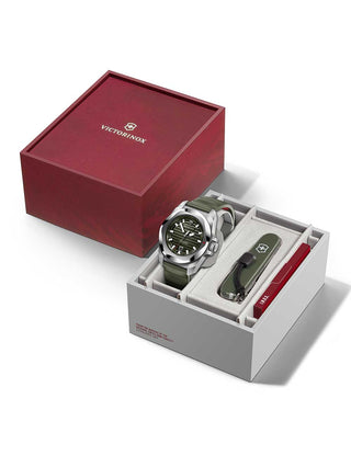 Angle shot of Victorinox 242017.1 Green Unisex Watch on white background