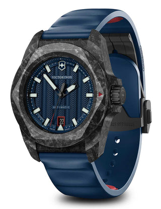 Angle shot of Victorinox 242022.1 Blue Unisex Watch on white background