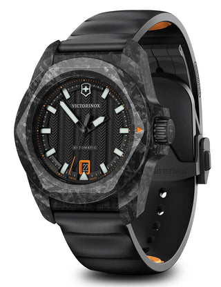 Angle shot of Victorinox 242023.1 Black Unisex Watch on white background