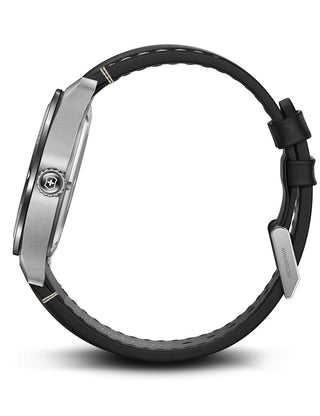 Angle shot of Victorinox 242041 Black Leather Unisex Watch on white background