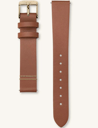 Angle shot of Rosefield WBCLG-W96 Black Dial Brown Leather Womens Watch on white background