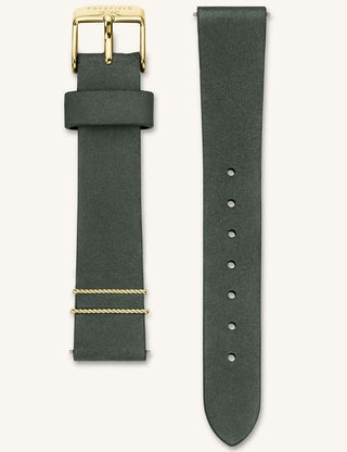 Angle shot of Rosefield WBFLG-W95 Green Leather Womens Watch on white background