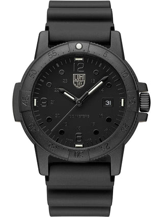 Angle shot of Luminox X2.2001.BO Black Silicone Unisex Watch on white background