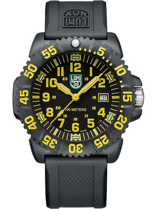 Angle shot of Luminox X2.2055 Black Silicone Unisex Watch on white background