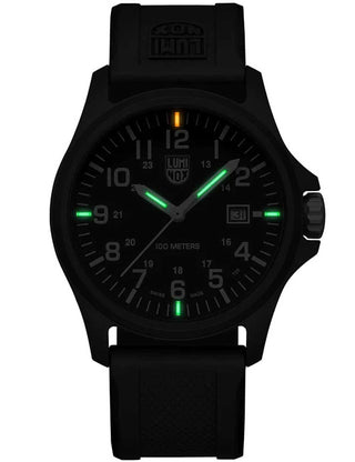 Angle shot of Luminox X2.2401 Black Silicone Unisex Watch on white background
