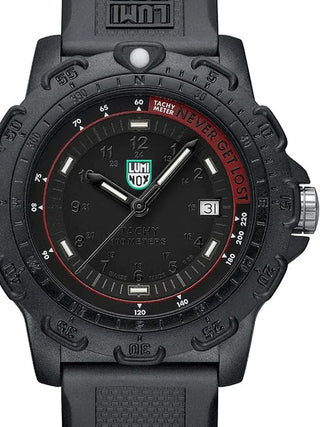 Front view of Luminox X2.2422 Black Silicone Unisex Watch on white background