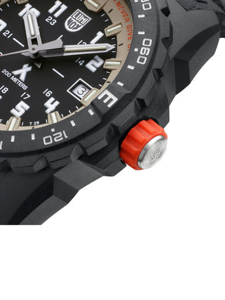 Angle shot of Luminox XB.3731 Grey Dial Black Strap Unisex Watch on white background