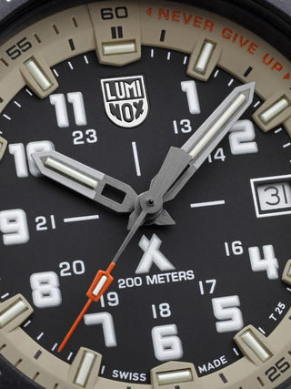 Angle shot of Luminox XB.3731 Grey Dial Black Strap Unisex Watch on white background