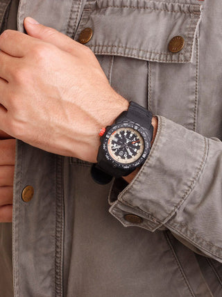 Angle shot of Luminox XB.3731 Grey Dial Black Strap Unisex Watch on white background