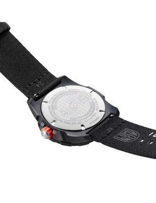 Angle shot of Luminox XB.3722.ECO Black Textile Unisex Watch on white background