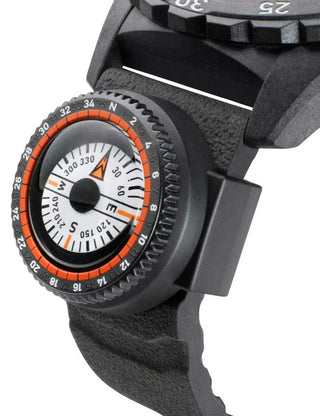 Angle shot of Luminox Chronograph XB.3748 Grey Dial Black Strap Unisex Watch on white background