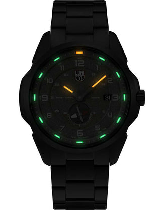Angle shot of Luminox XL.1768 Green Dial Grey Stainless Steel Unisex Watch on white background