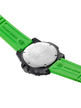 Angle shot of Luminox XL.3337 Green Strap Unisex Watch on white background