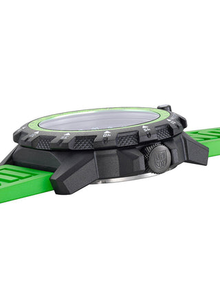 Angle shot of Luminox XL.3337 Green Strap Unisex Watch on white background