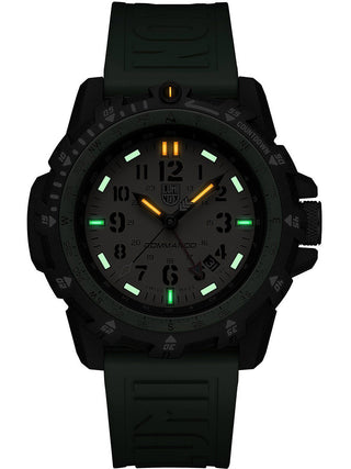 Angle shot of Luminox XL.3337 Green Strap Unisex Watch on white background