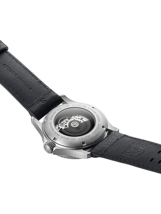 Angle shot of Luminox XS.0921 Black Leather Unisex Watch on white background