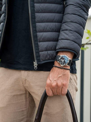 Angle shot of Luminox XS.0921 Black Leather Unisex Watch on white background