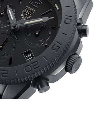 Angle shot of Luminox Chronograph XS.3141.BO.1 Black Unisex Watch on white background