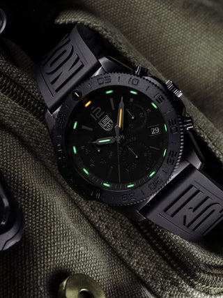 Angle shot of Luminox Chronograph XS.3141.BO.1 Black Unisex Watch on white background