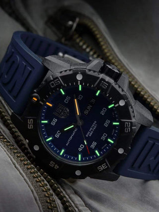 Angle shot of Luminox XS.3863 Blue Unisex Watch on white background