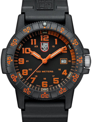 Front view of Luminox XS.0329 Black Silicone Unisex Watch on white background