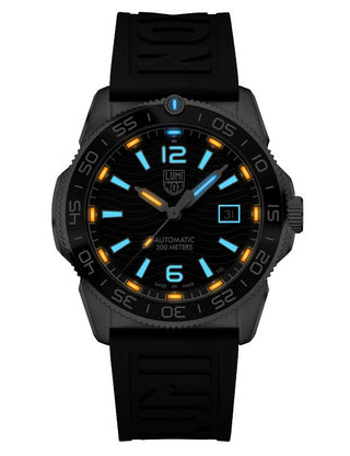 Angle shot of Luminox XS.3101 Black Stainless Steel Unisex Watch on white background
