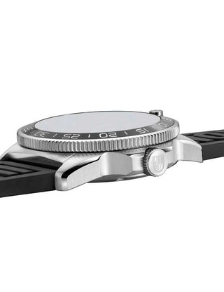 Angle shot of Luminox XS.3101 Black Stainless Steel Unisex Watch on white background