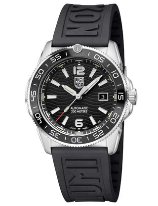 Angle shot of Luminox XS.3101 Black Stainless Steel Unisex Watch on white background