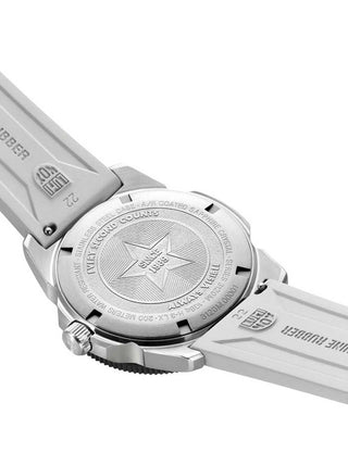 Angle shot of Luminox XS.3128M.SET Mother Of Pearl Dial Pink Strap Unisex Watch on white background