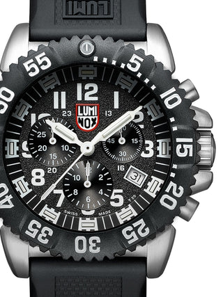 Front view of Luminox Chronograph XS.3181.F Black Unisex Watch on white background