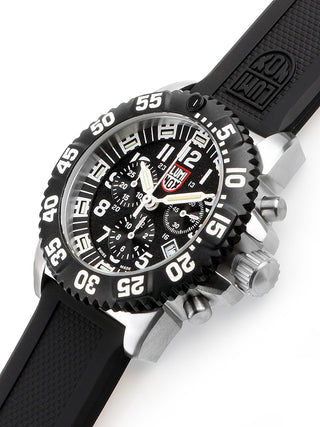 Angle shot of Luminox Chronograph XS.3181.F Black Unisex Watch on white background