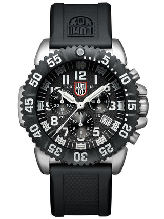 Angle shot of Luminox Chronograph XS.3181.F Black Unisex Watch on white background