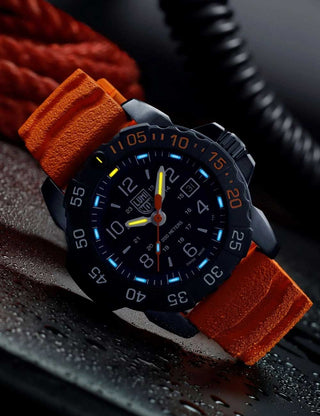 Angle shot of Luminox XS.3253.CBNSF.SET Blue Dial Unisex Watch on white background