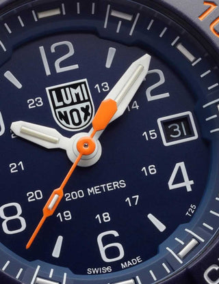 Angle shot of Luminox XS.3253.CBNSF.SET Blue Dial Unisex Watch on white background