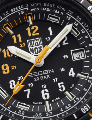 Angle shot of Luminox XL.8825.H.SET Black Unisex Watch on white background