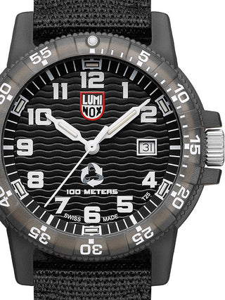 Front view of Luminox XS.0321.ECO Black Textile Unisex Watch on white background