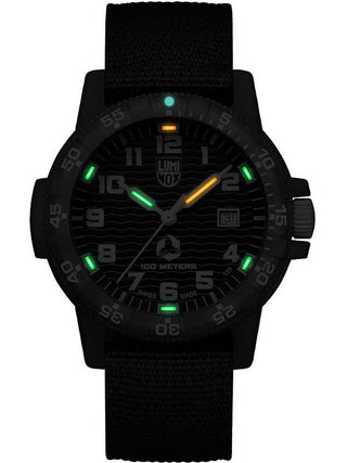 Angle shot of Luminox XS.0321.ECO Black Textile Unisex Watch on white background