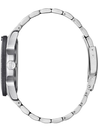 Angle shot of Luminox XS.3137 Green Dial Silver Stainless Steel Unisex Watch on white background